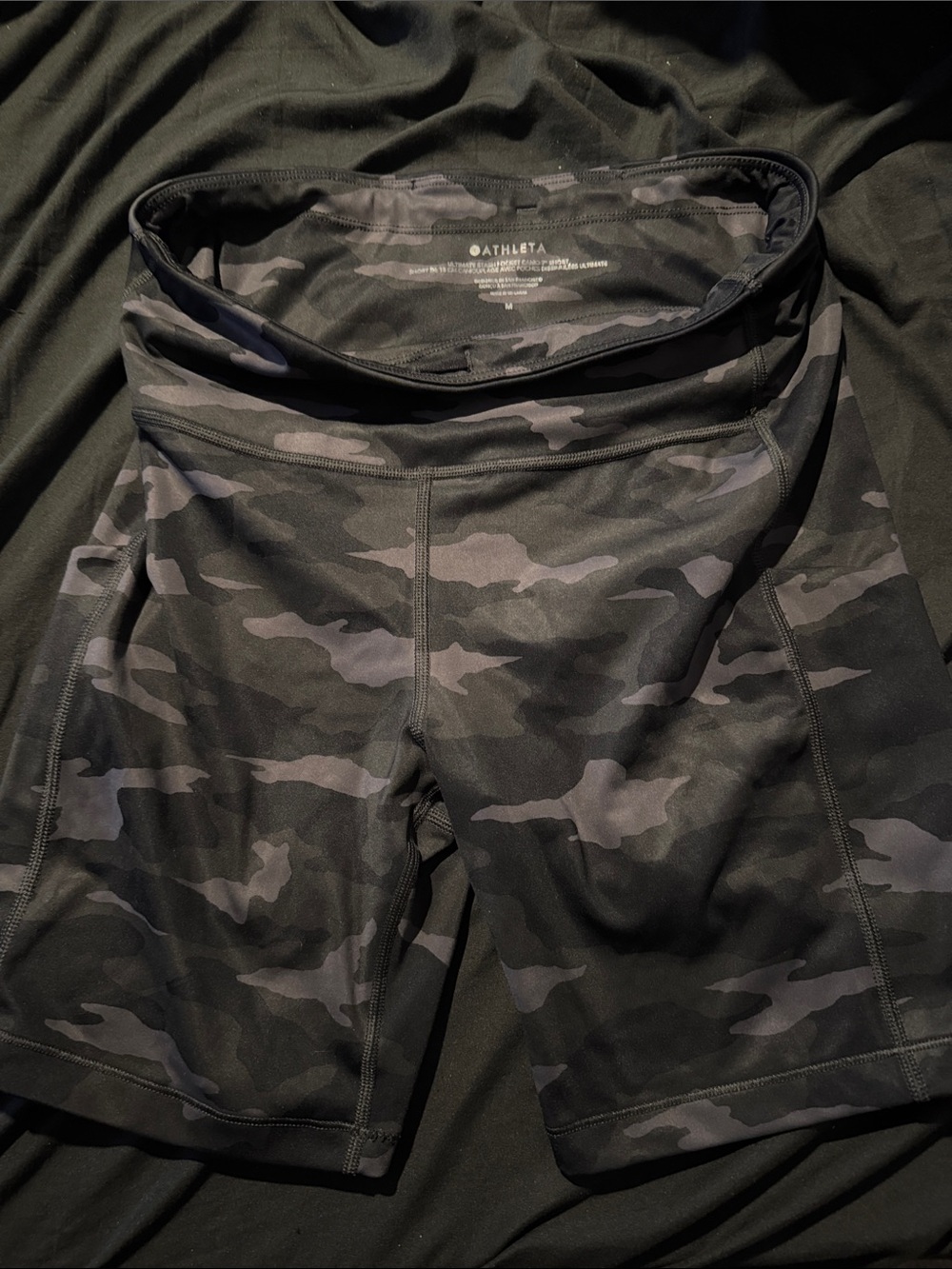Athleta Women's Black & Gray Camo Bike Shorts